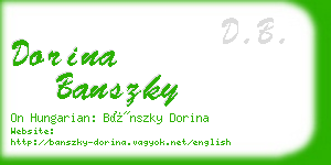 dorina banszky business card